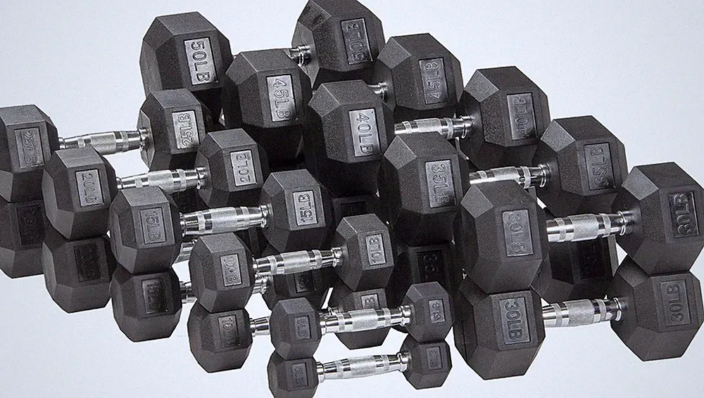 BK Rubber Hex Dumbbells