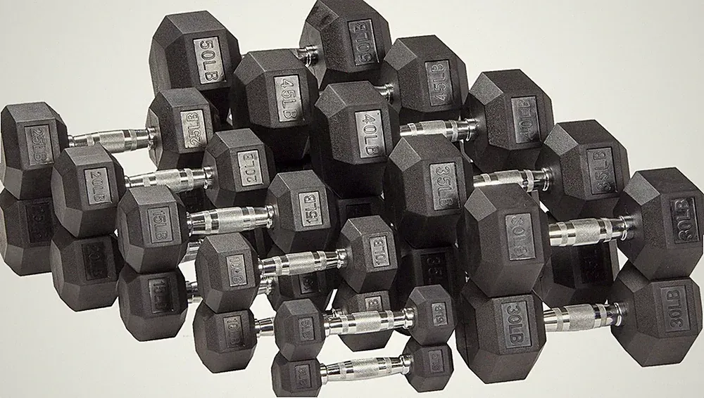 BKX Rubber Hex Dumbbells Sets