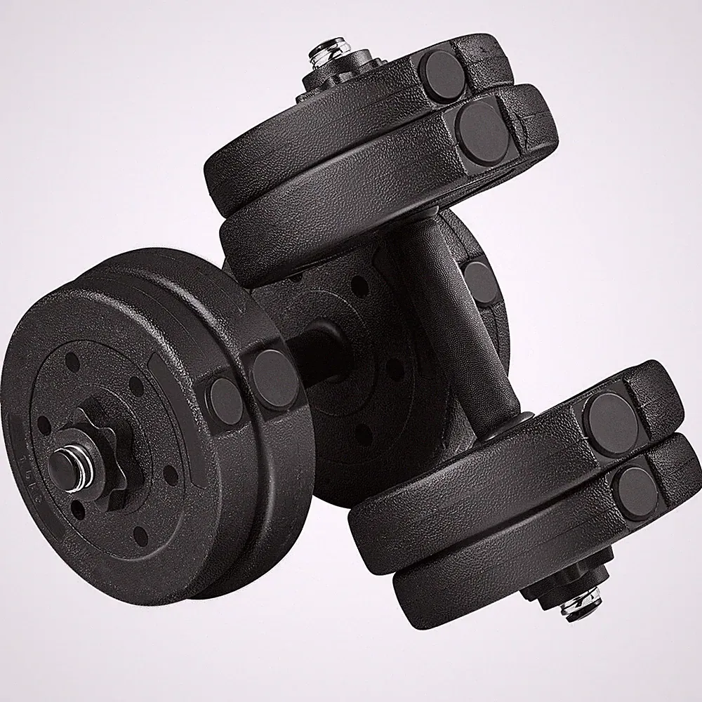 Black 33lb Adjustable Dumbbell Weight Set for Home Gym Full Body Workout Fitness