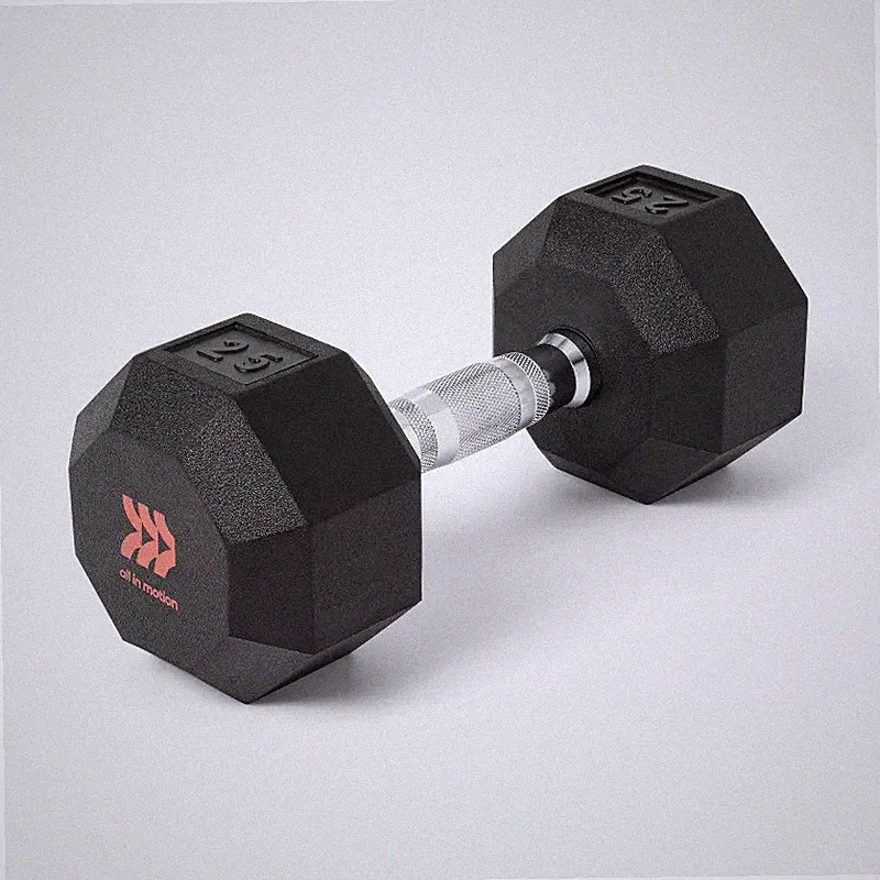 BLACK/CHROME - ALL IN MOTION HEX DUMBBELL 25LBS