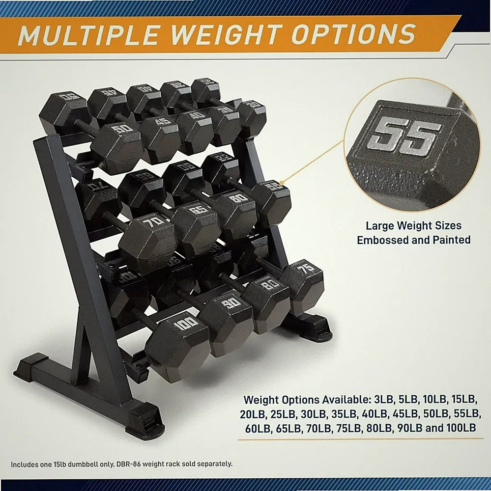 Black Gray Cast Iron Hex Dumbbell, Single Dumbbell, 3/5/10/15/20/25/30/35/40lb #