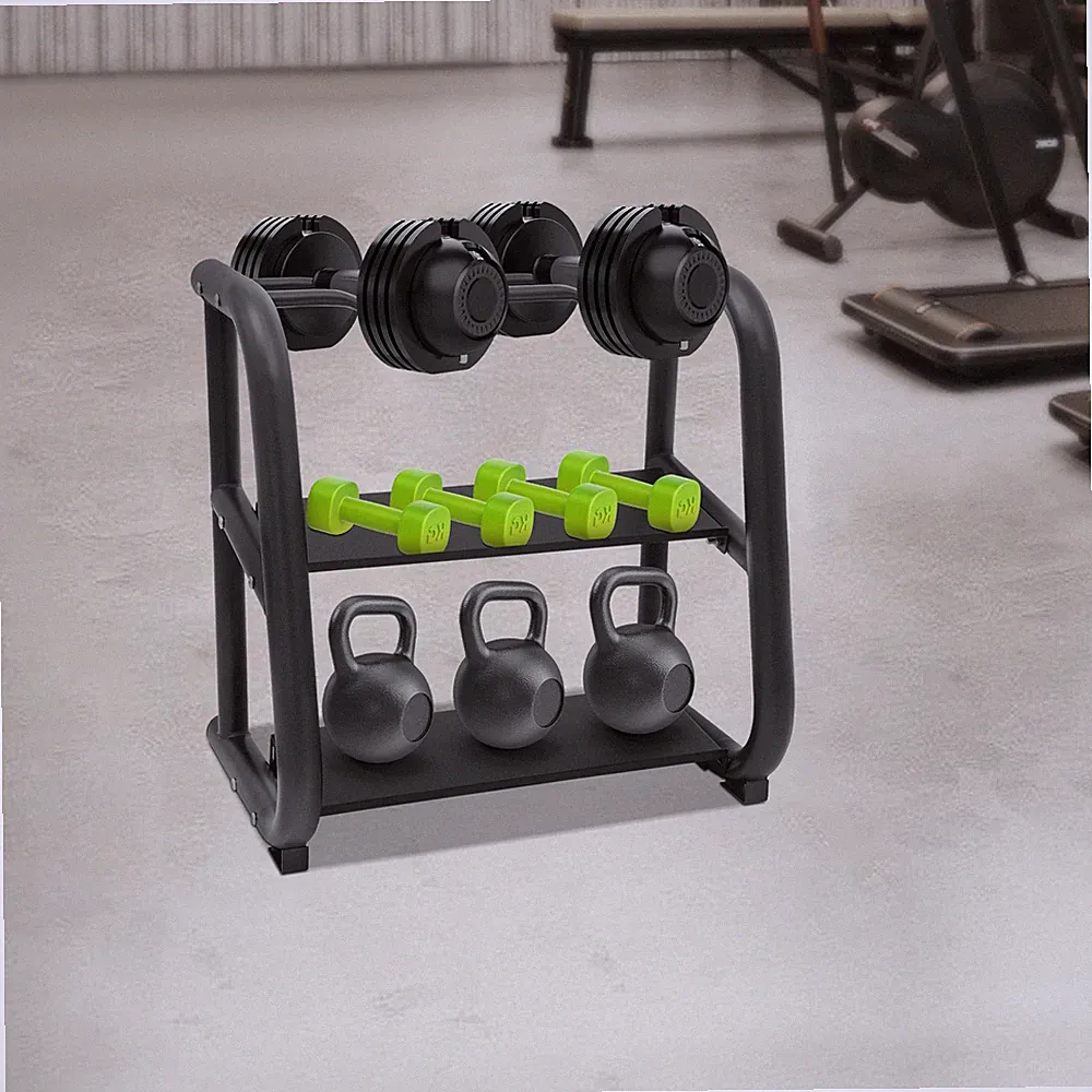 Black Kettlebell Storage Rack, Dumbbell Stand, Multifunctional Weight Stand