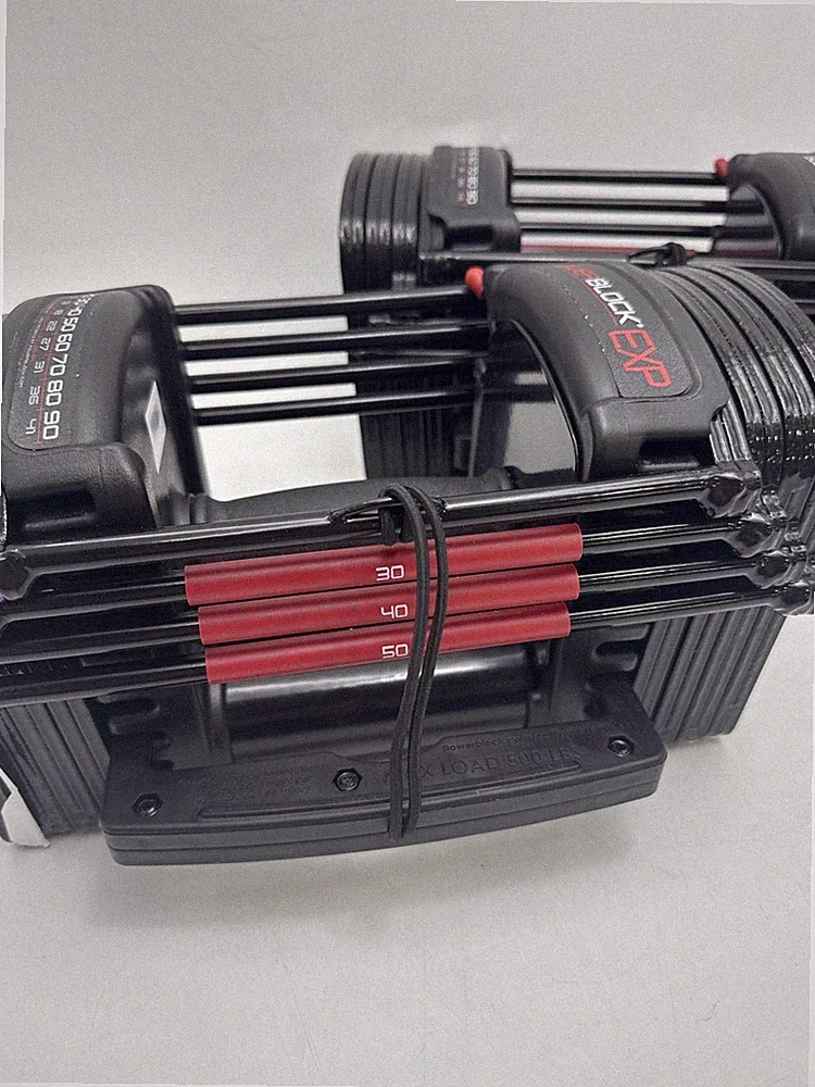 BLACK/RED (1 BOX ONLY) - POWERBLOCK EXP ADJUSTABLE DUMBBELLS, SOLD IN PAIRS