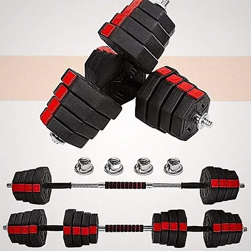 BLACK/RED - YES4ALL UPGRADED 66LBS PAIR ADJUSTABLE WEIGHTS DUMBBE