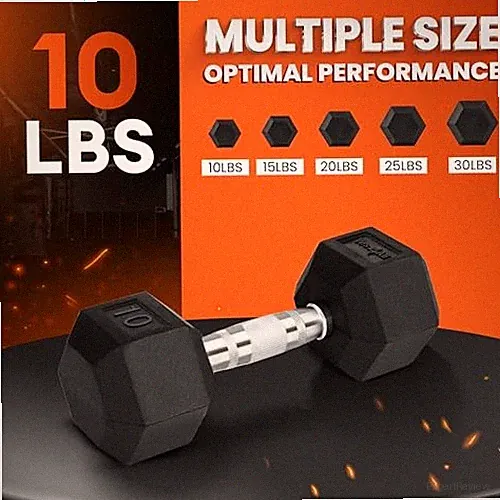BLACK - YES4ALL CHROME GRIP ENCASED HEX DUMBBELLS 10LBS HAND WEIGHTS WITH