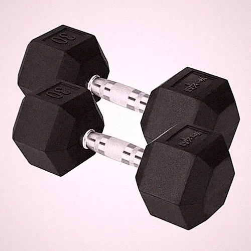 BLACK - YES4ALL CHROME GRIP ENCASED HEX DUMBBELLS 30LBS PAIR