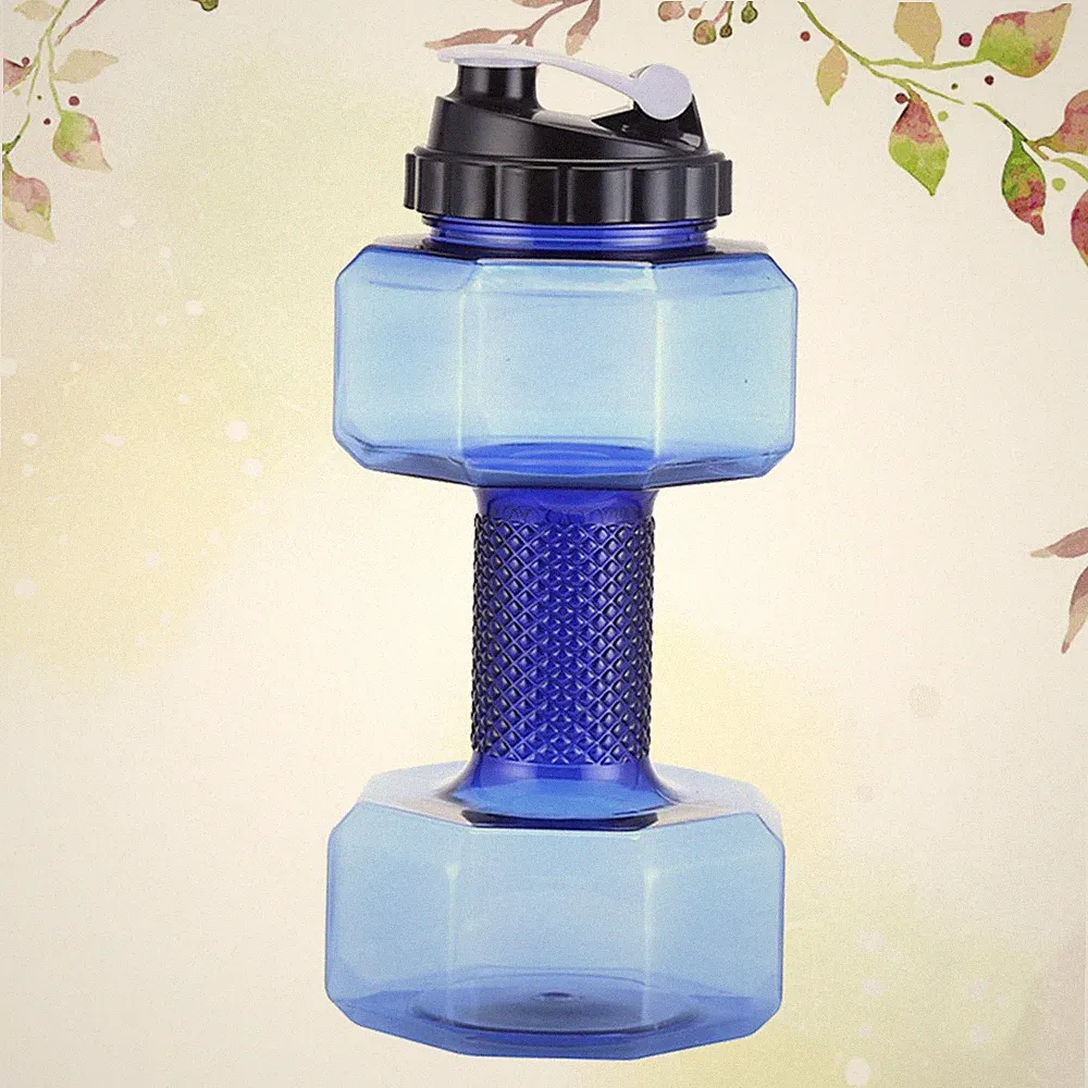 Blue Petg Dumbbell Water Kettle Durable Sports Fitness Water Bottle