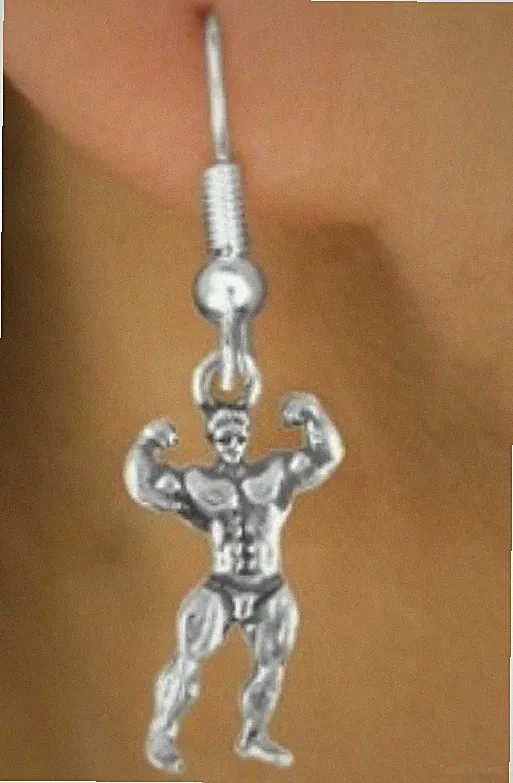 Body Building Weight Lifting Gym Exercise Barbell Man Dumbell Kid Sports Jewelry