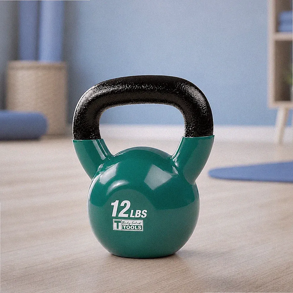 Body-Solid 12 lb Vinyl Dipped Kettlebell