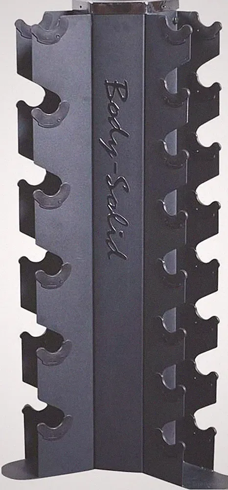 Body-Solid 3-Side Vertical Dumbbell Rack for 5-50 lb. - Compact, Space-Saving