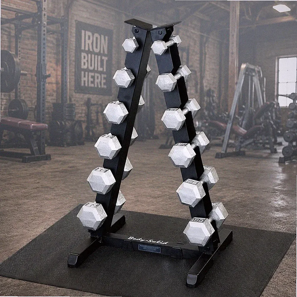 Body-Solid 5-30 lb. Hex Dumbbell Package with Rack