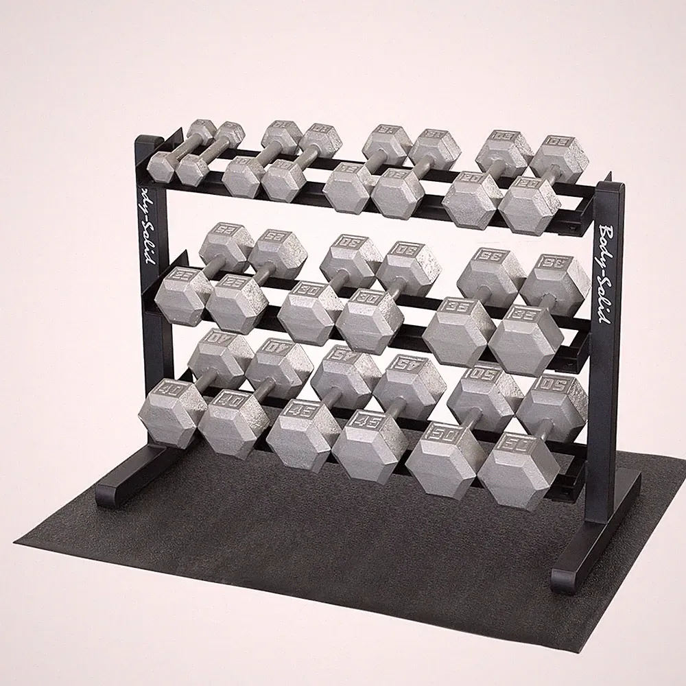 Body-Solid 5-50 lb. Hex Dumbbell Package with Rack