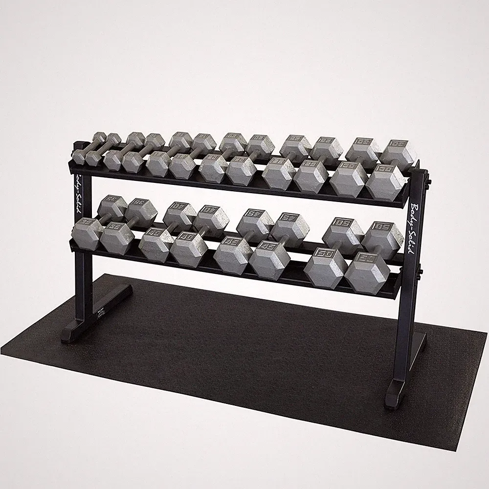 Body-Solid 5-50 lb. Hex Dumbbell Set with GDR60 Commercial Rack