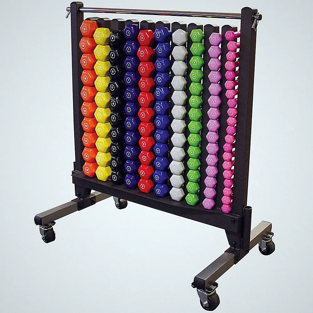 Body-Solid 50 Pair Neoprene Dumbbell Package with Rack