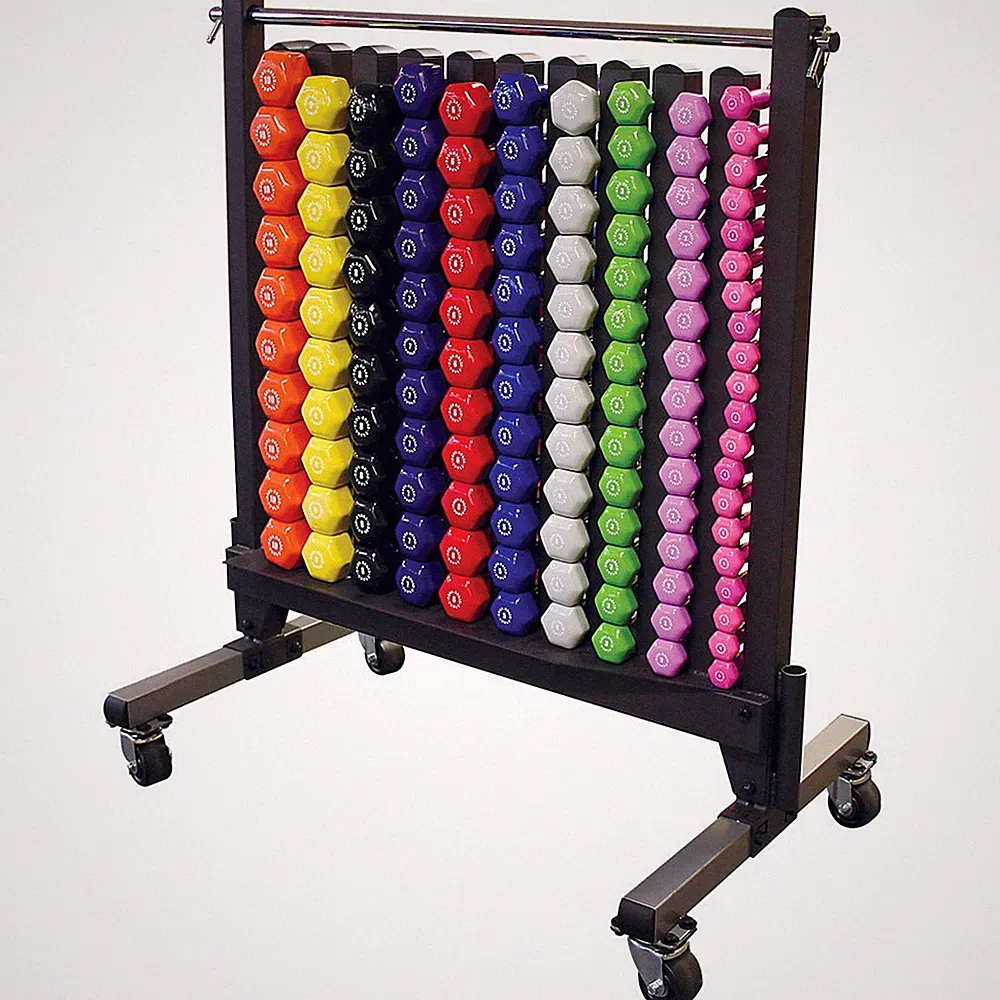 Body-Solid 50 Pair Vinyl Dumbbell Package with Rack