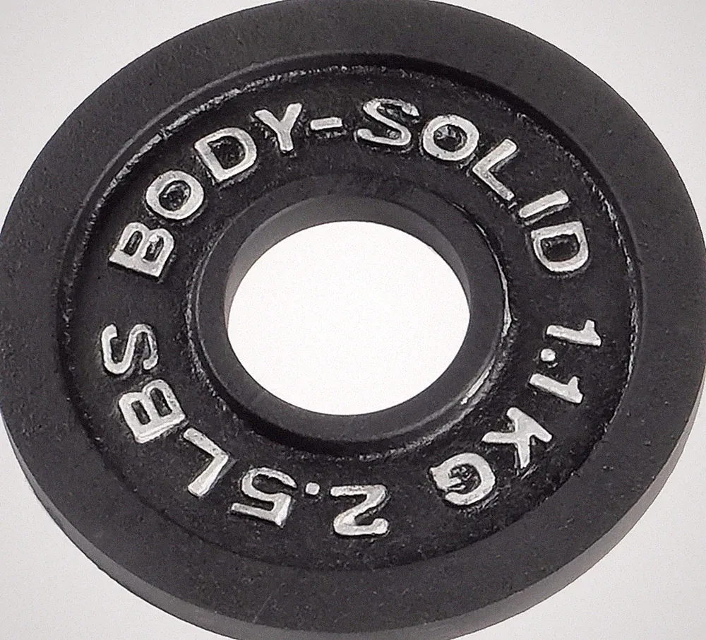 Body-Solid Cast Iron Olympic Single Weight Plate - Free Weights, Dumbbell Plates