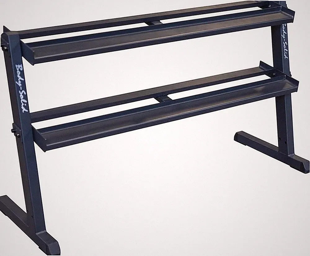 Body-Solid GDR60B 2-Tier Dumbbell Rack | Heavy-Duty 60" Dumbbell Storage Stand