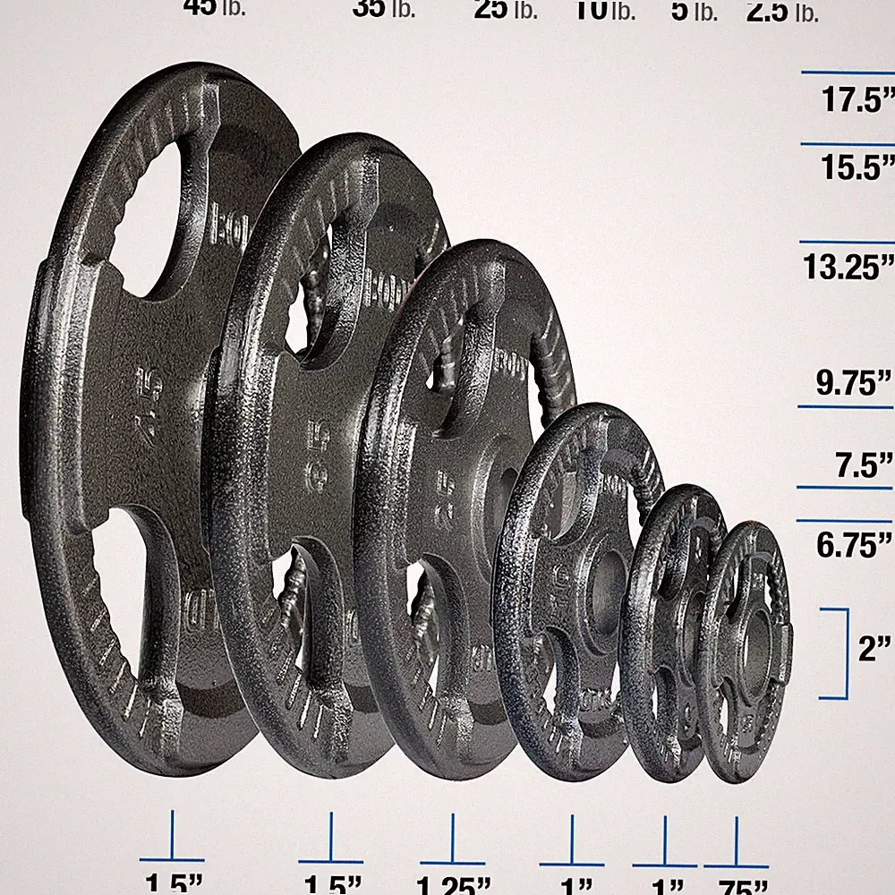 Body-Solid Gray Grip Cast Iron Olympic Plates 2.5, 5, 10, 25, 35, 45 lb.