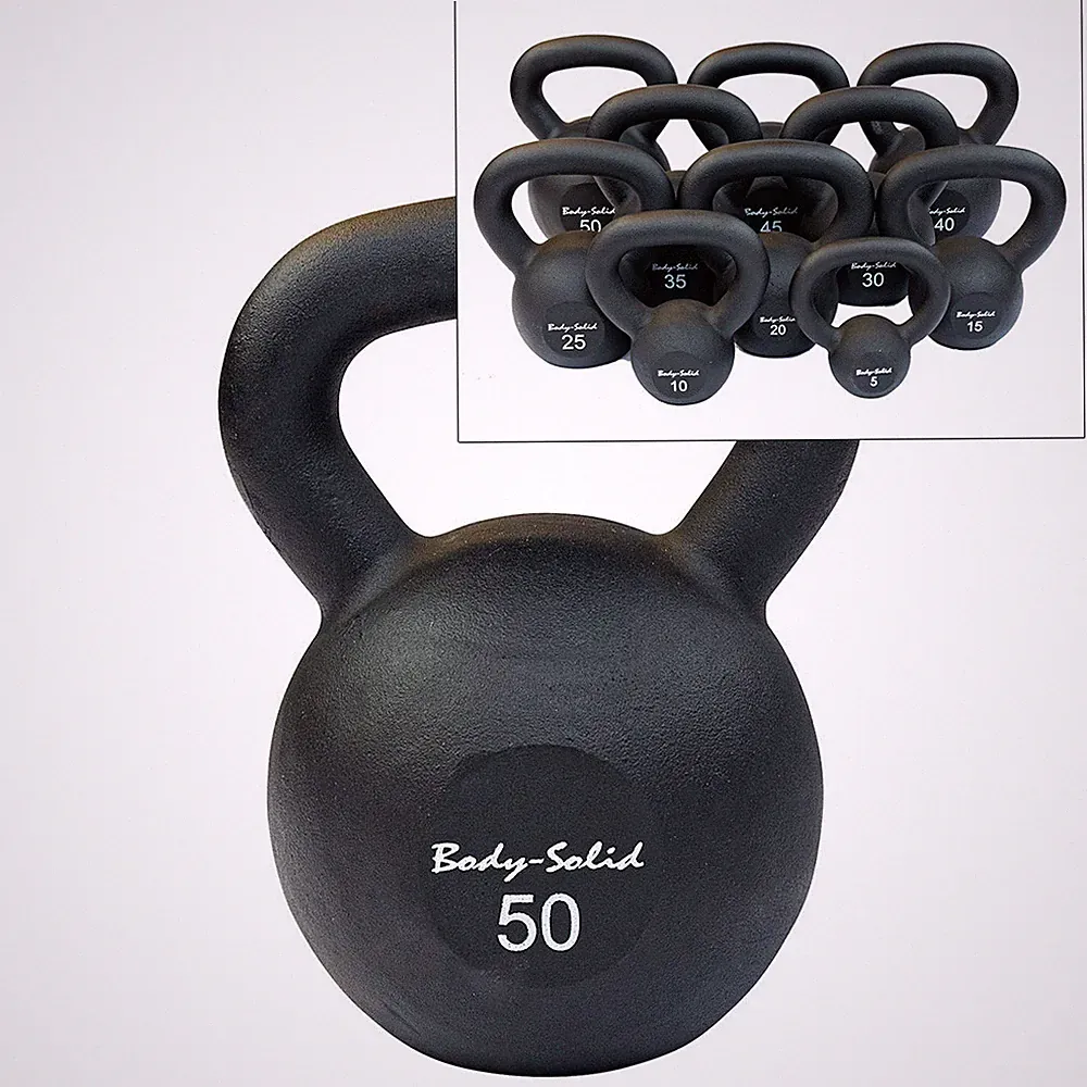 Body-Solid Powder Coat Iron Kettlebells and Sets, from 5 to 100 lb.
