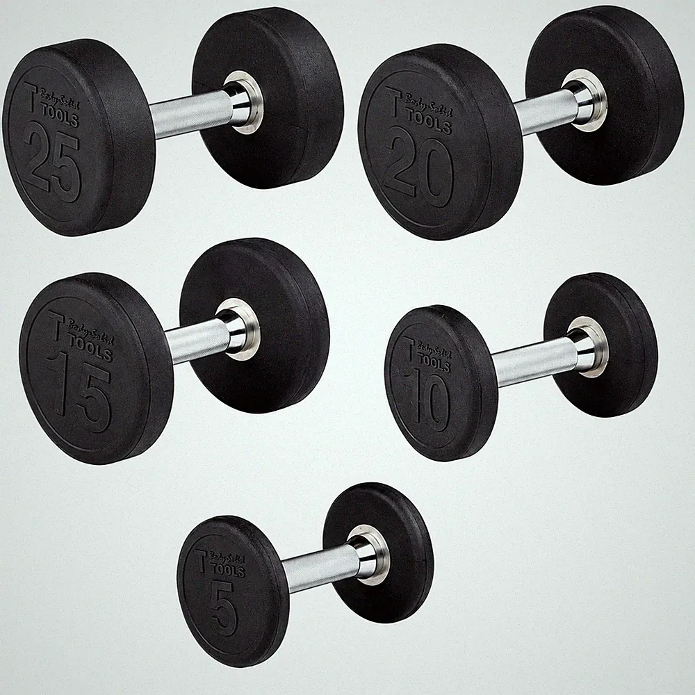 Body-Solid Premium Round Rubber Dumbbells