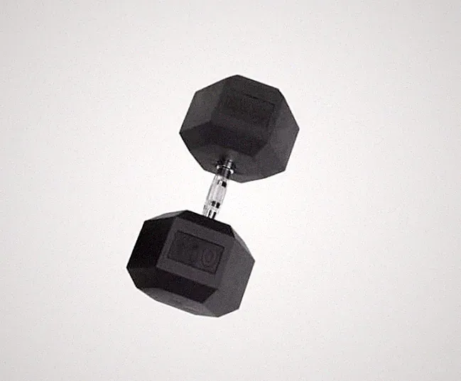 Body-Solid Rubber Coated Hexagon Dumbbells, Hand Weights For Men and Women