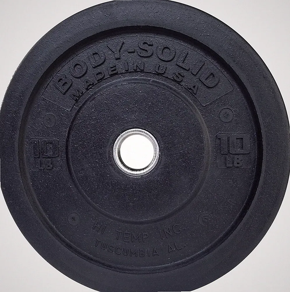 Body-Solid Rubber Coated Olympic Weight Plate with Anti-Slip Grip