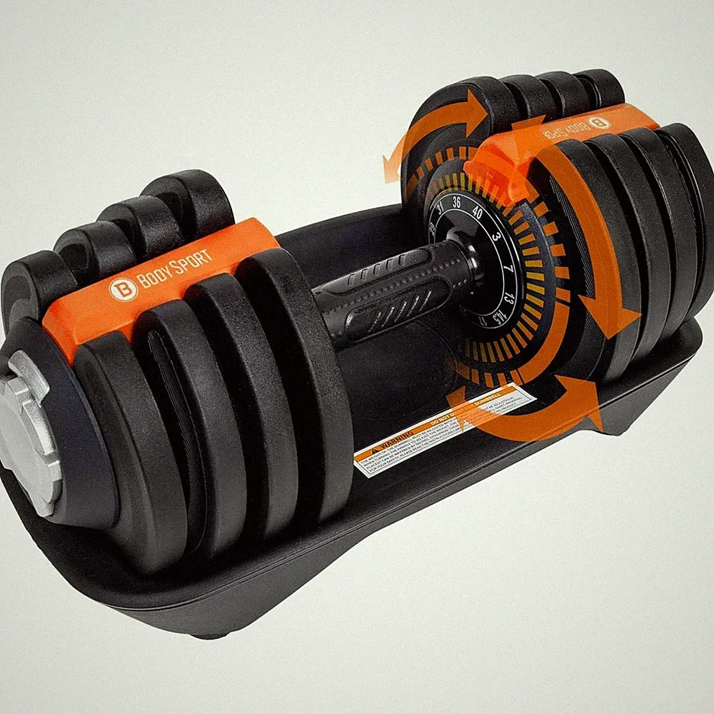 Body Sport Adjustable Dumbbell — 3 to 40 Lbs., 12 Weight Settings, Locking