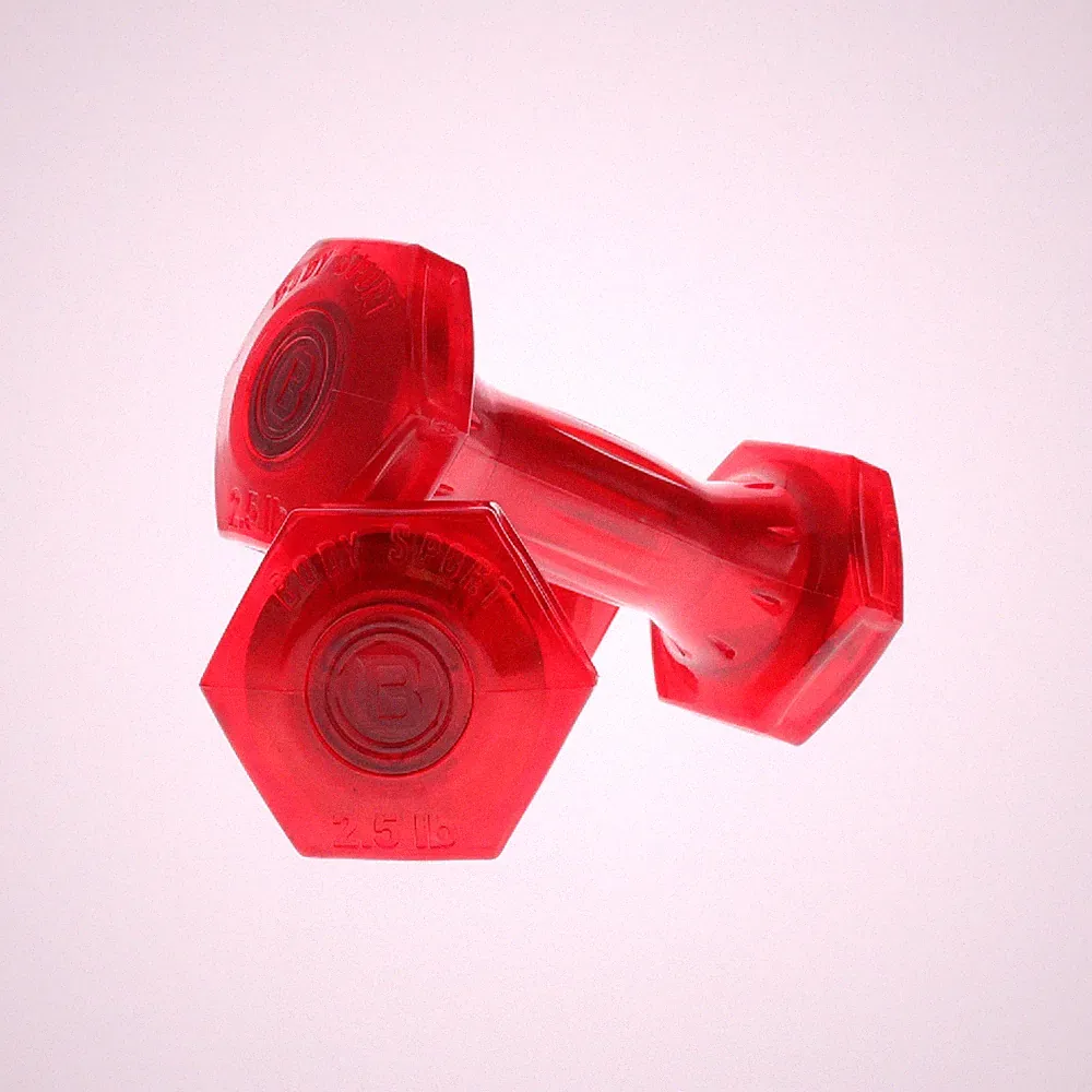 Body Sport Urethane Aerobic Dumbbells (2-Pack) - Premium Hand Weights with Solid