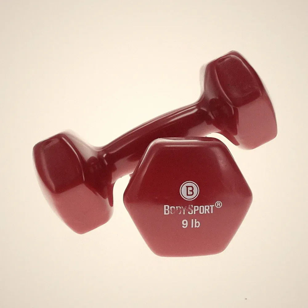 Body Sport Viny Coatedl Dumbbell – Exercises – Strength Training - 9 lb Pair