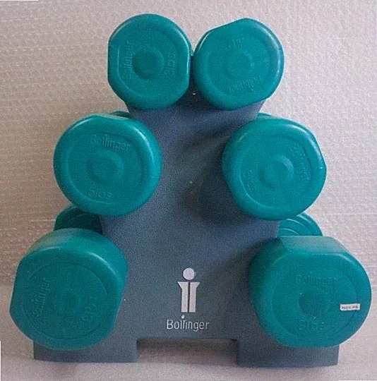 Bollinger Dumbbells Weights Plastic Vinyl Set Green.