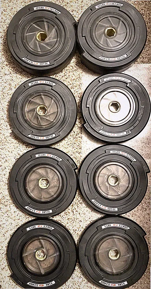 Bowflex Revolution XP Weight Set 5 10 20 and 40 Lb. Weights Great Condition