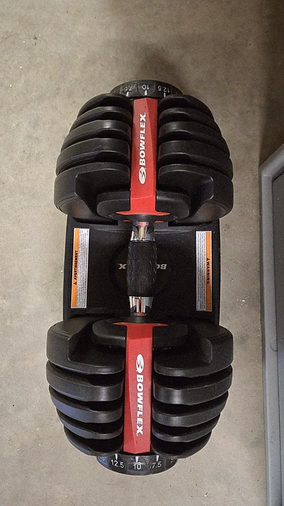 BOWFLEX SELECTTECH DUMBBELL, SINGLE, ADJUSTABLE 5 TO 52.5 LB - BLACK