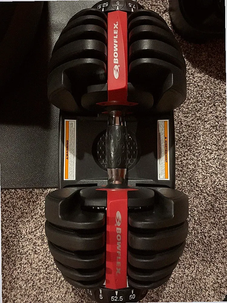 BOWFLEX SELECTTECH DUMBBELL, SINGLE, ADJUSTABLE 5 TO 52.5 LB - BLACK