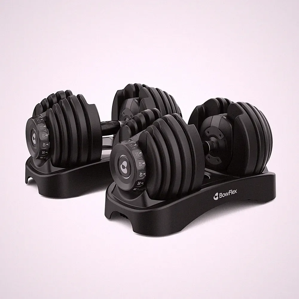 Bowflex SelectTech Dumbbells 5-52.5 Lbs Adjustable Weights Space Saving Black