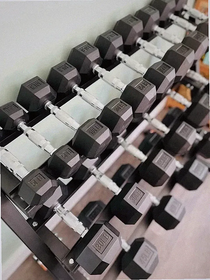 Brand New 5–100 lb Dumbbell Pair Set + 2 Racks – Commercial Gym Package