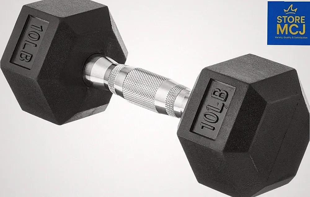 Build Strength Fast with Amazon Basics 10 lb Rubber Hex Dumbbell