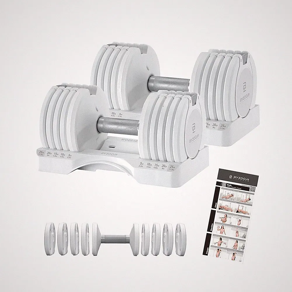 BYZOOM FITNESS Pure Series Adjustable Dumbbell - 12.5/25/27.5/75lb - ONE UNIT...
