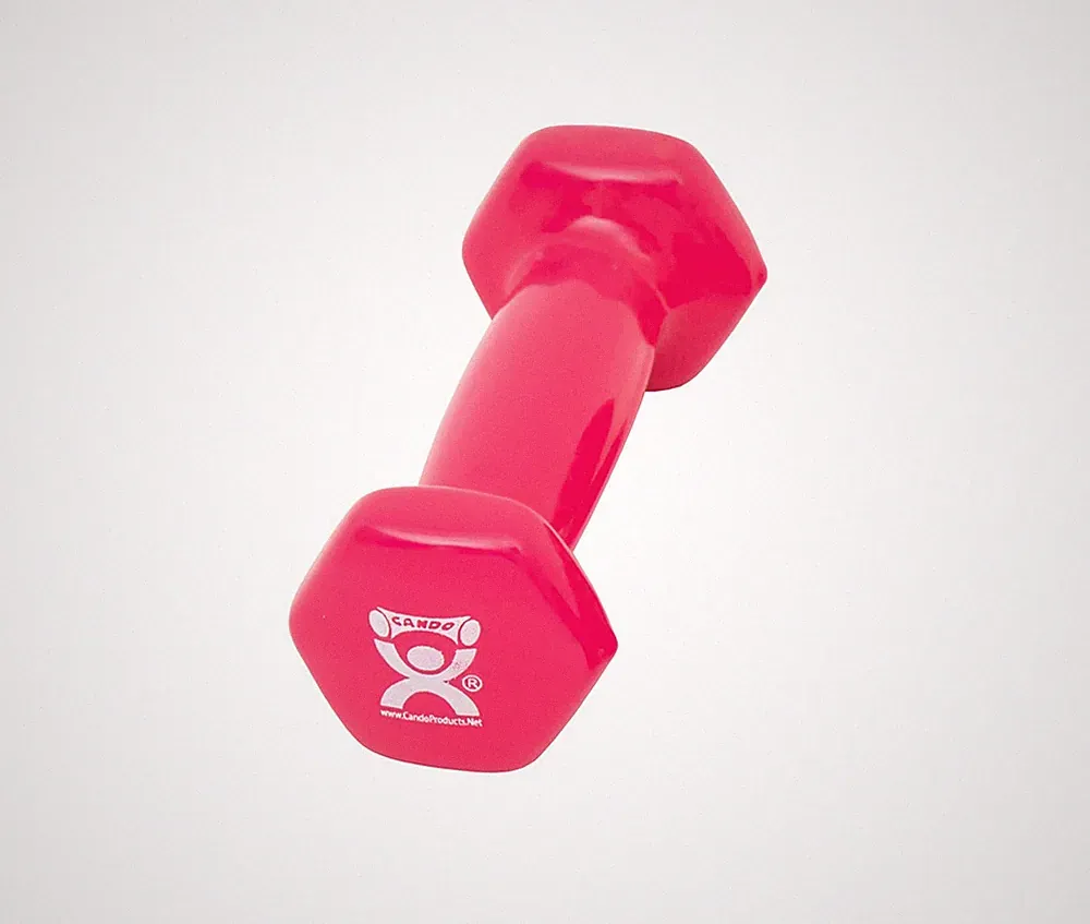 CanDo vinyl coated dumbbell - 1 lb - Pink, each