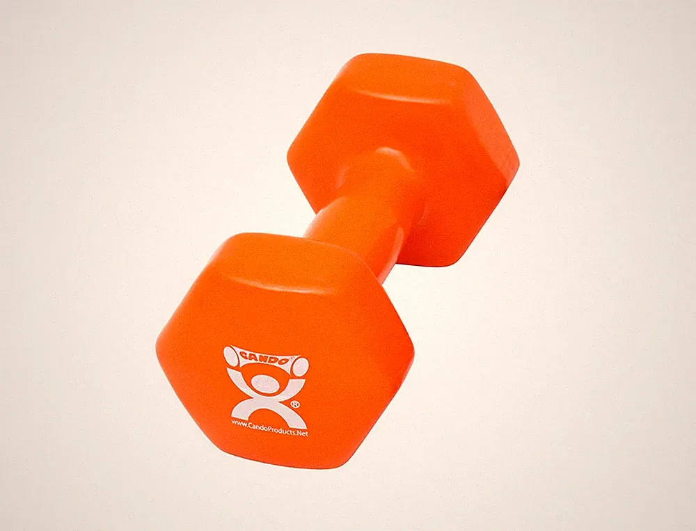 CanDo vinyl coated dumbbell - 10 lb - Orange, each