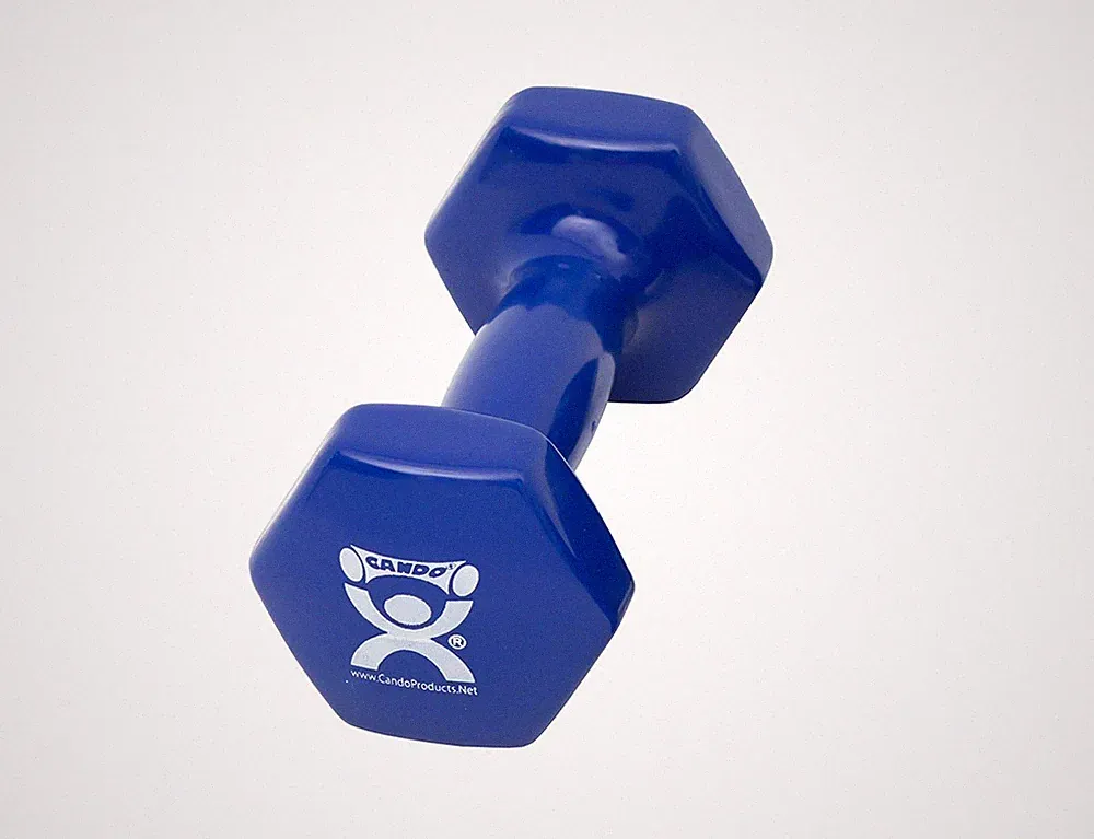 CanDo Vinyl Coated Dumbbell, Blue (5 lb), Each