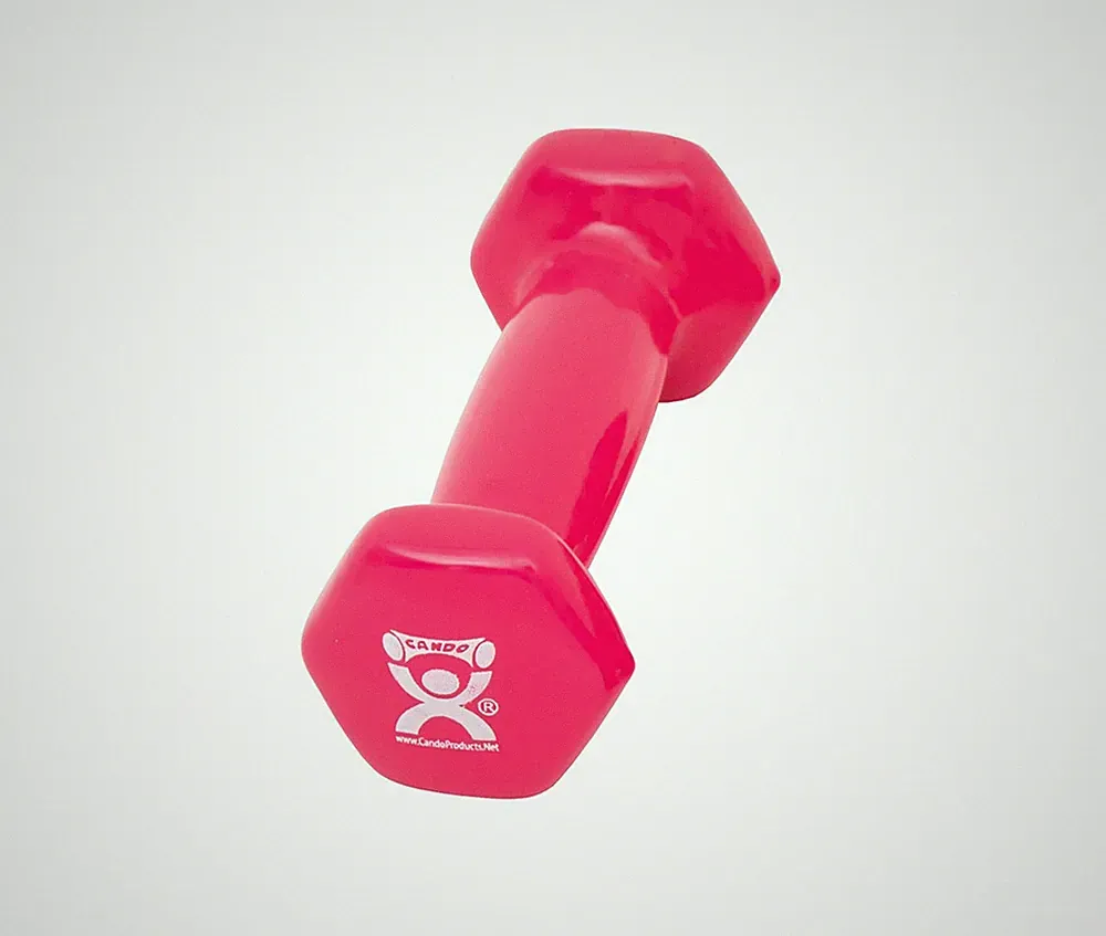 CanDo Vinyl Coated Dumbbell, Pink (1 lb), Each