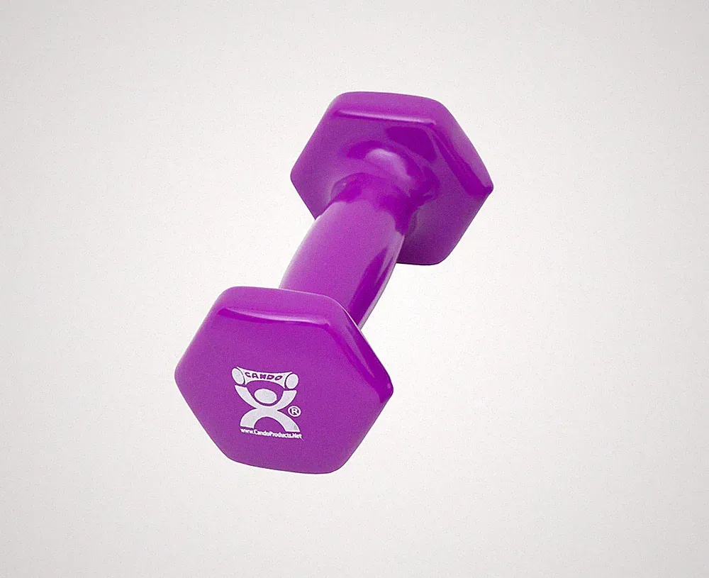 CanDo Vinyl Coated Dumbbell, Violet (2 lb), Each
