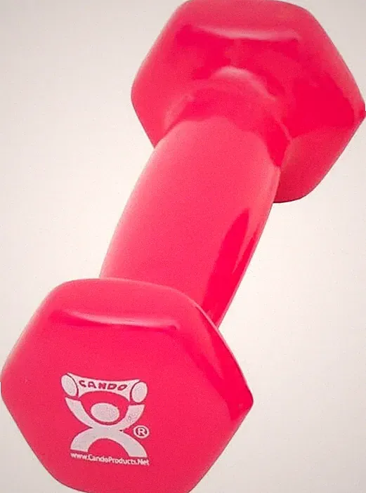 CanDo Vinyl-coated iron dumbbell,pink, 1 lb