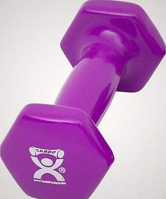 CanDo Vinyl-coated iron dumbbell,violet, 2 lb, 1 each