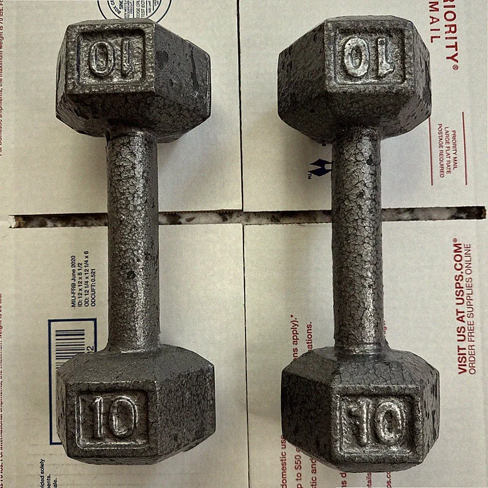 20 lb cast iron hex dumbbells set of 2