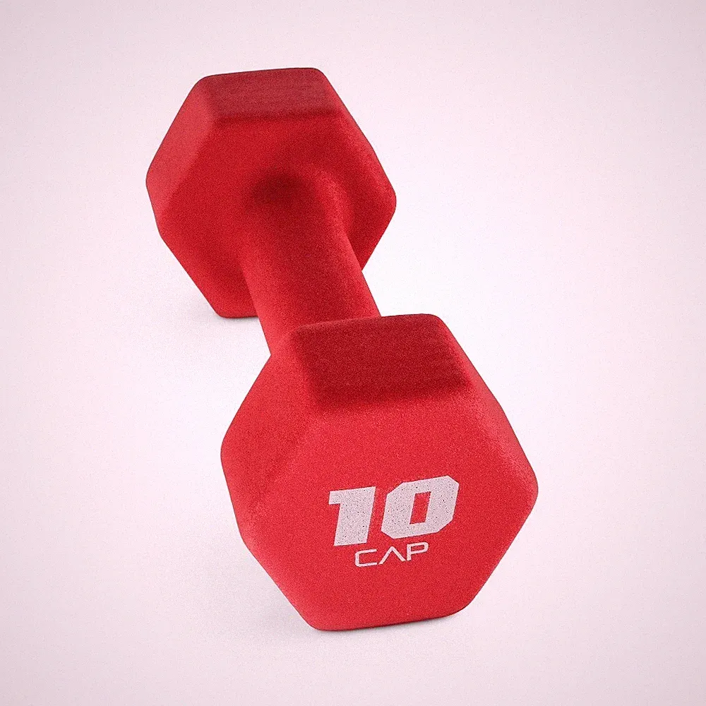 CAP, 10lb Neoprene Dumbbell, Red, Single