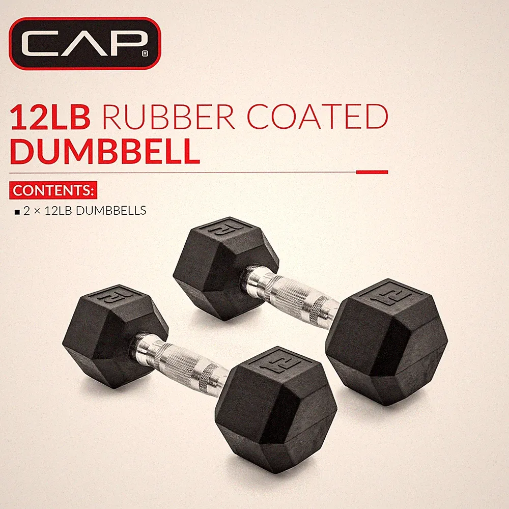 rubber dumbbells 12 lb