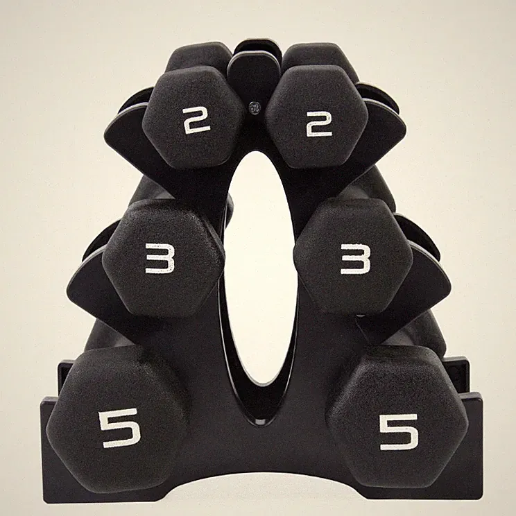 CAP 20lb Neoprene Dumbbell Set with Rack, Black