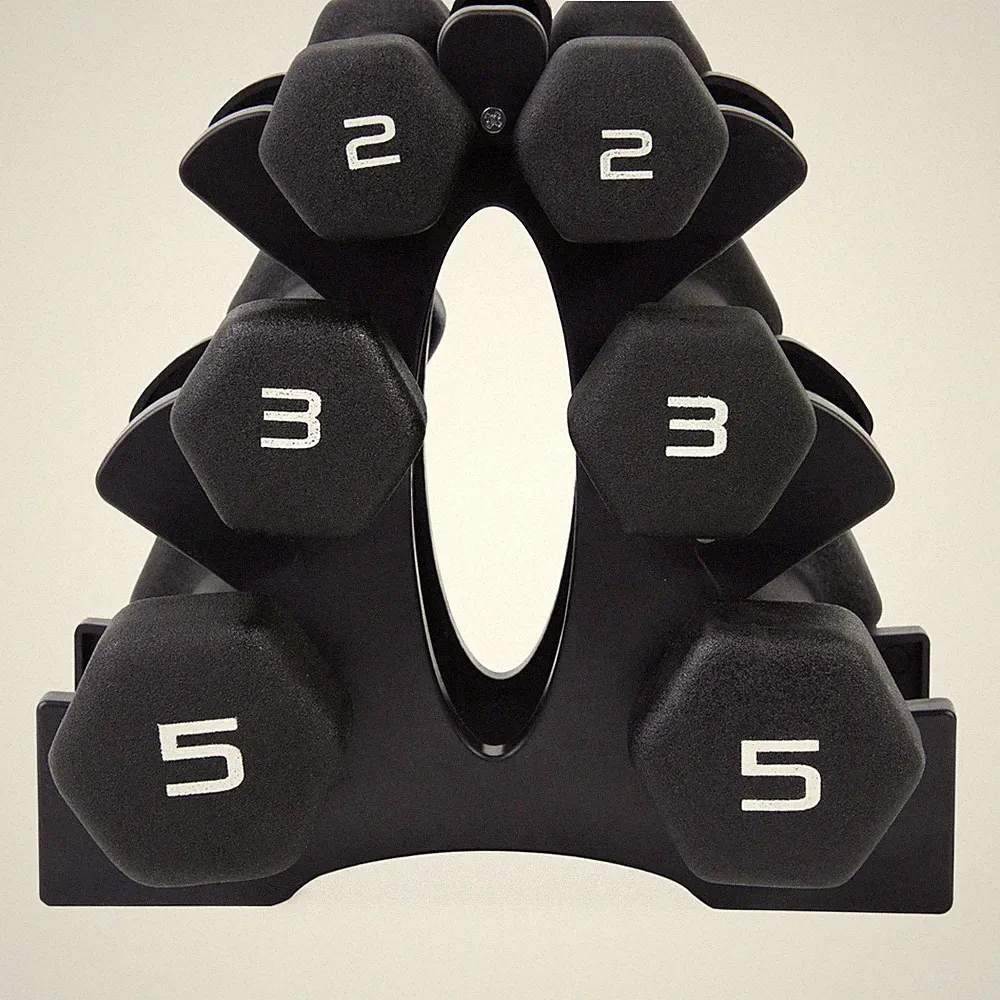 CAP 20lb Neoprene Dumbbell Set with Rack, Black