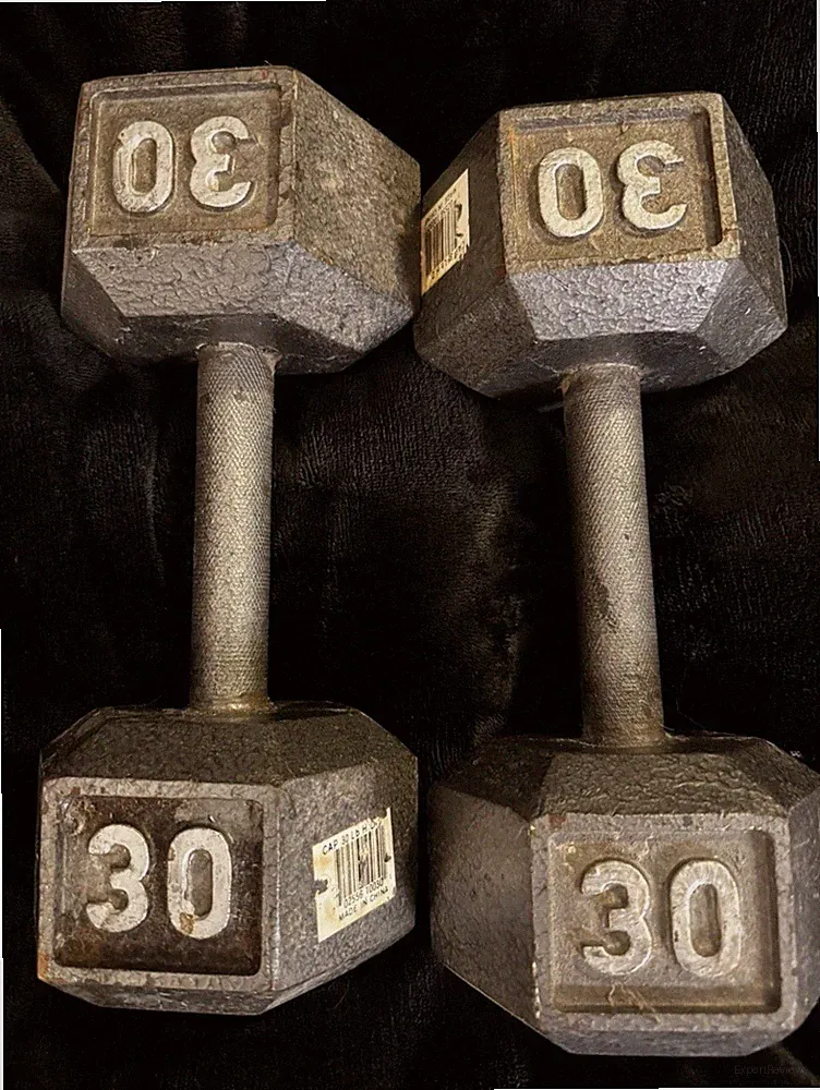 CAP 30LB Hex Cap, Set Of 2 Total 30 LB Hexagonal End. Curls,Bench, Shoulders